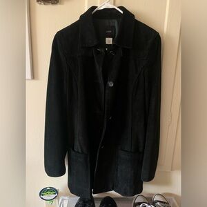 Vintage J. Crew Black Suede Leather Jacket Size 8